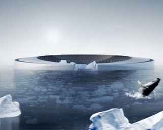 Illustration for article titled A Floating Arctic City Fueled By Eating Icebergs